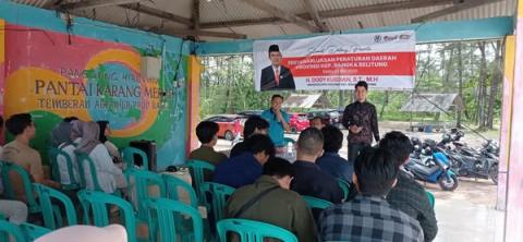 Dody Kusdian Sosialisasikan Perda Keolahragaan di Pantai Temberan